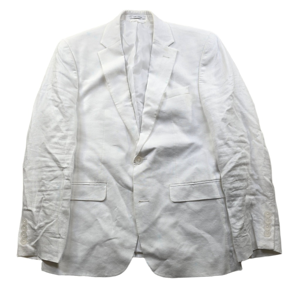 Bar III Linen Suit Jacket Mens 38S 38 White Slim Fit Summer Sport Coat